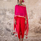PINK EMBROIDERED CAPE & DHOTI PANTS SET