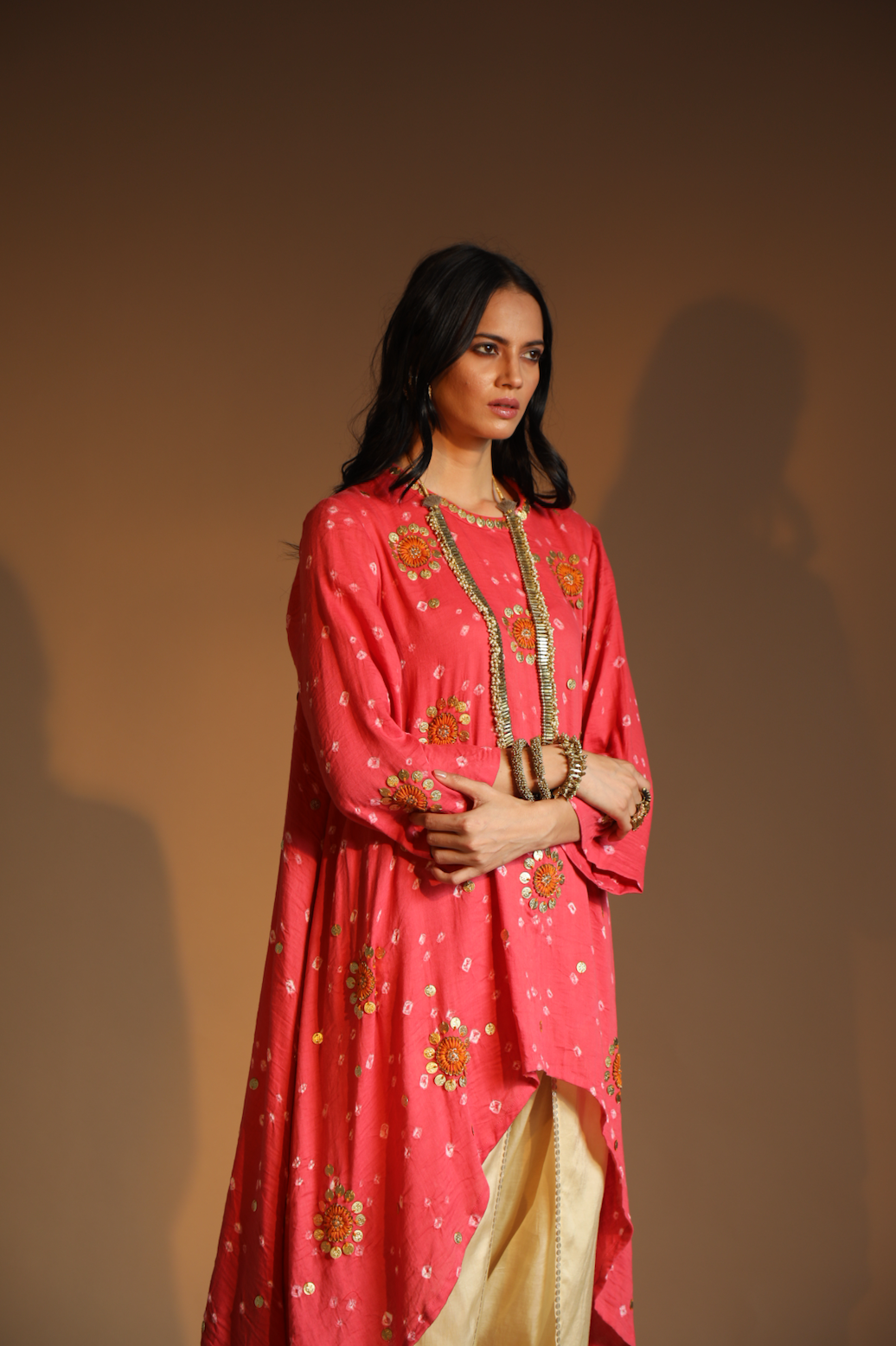 PINK EMBROIDERED TUNIC SET